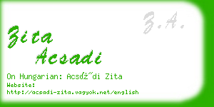 zita acsadi business card